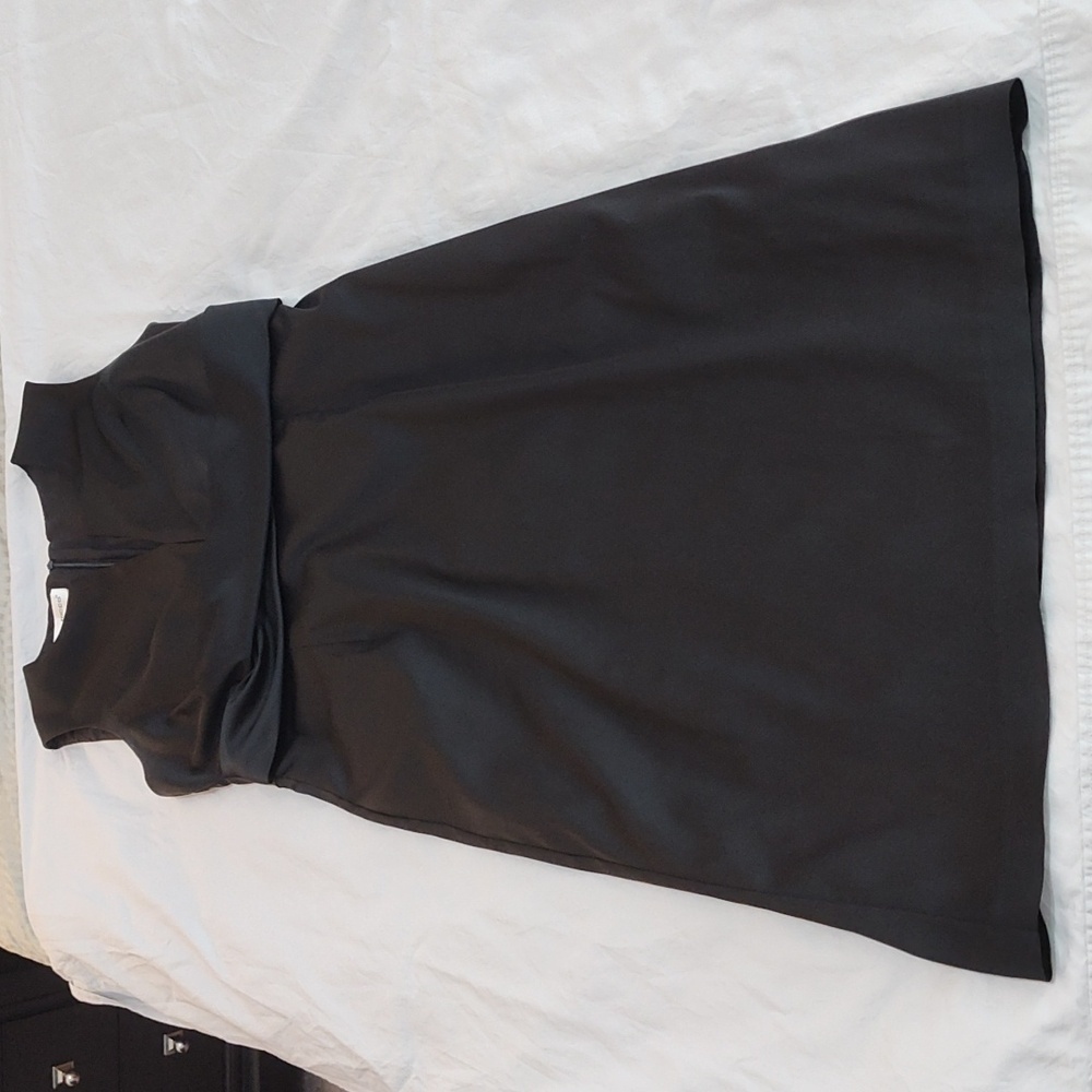 Donna Ricco LBD Black Midi Sheath Dress Size 12 Holiday Party New Year's Eve